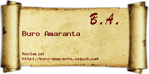 Buro Amaranta névjegykártya
